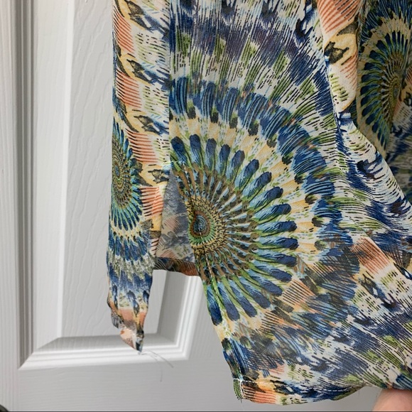 JAUNE ROUGE sheer denim top Medium - Picture 5 of 6